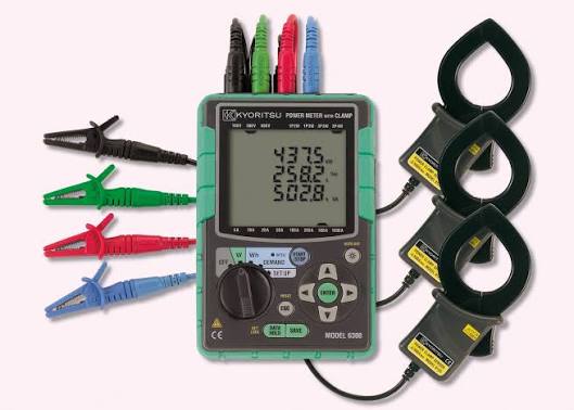 Kyoritsu Model 6300 three phase power analyzer with clamp sensors